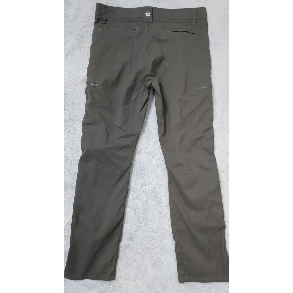 Wrangler Pants Men 34x30 Outdoor Cargo Elastic Waist Green Hiking Climbing EUC